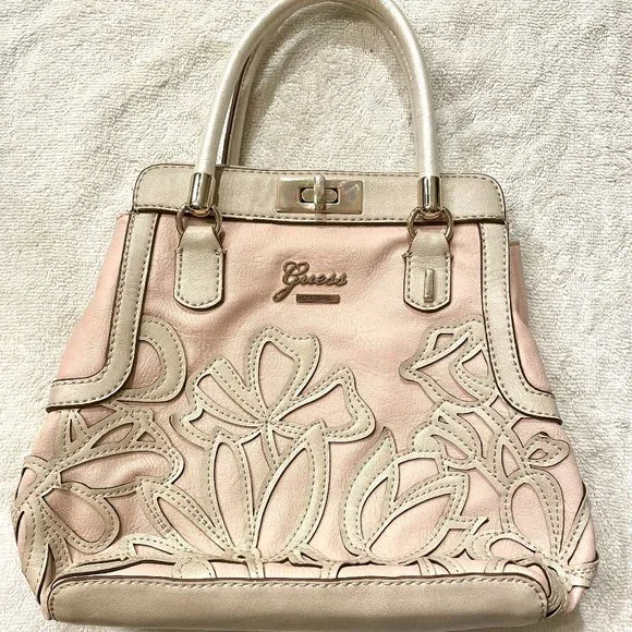 Guess Bags Rose Pink Leather Embroidered Guess Purse Poshmark